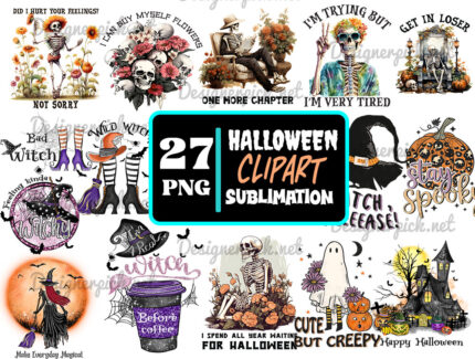 27 Halloween Clipart Png Bundle