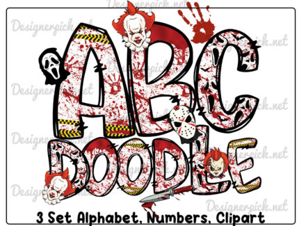 Bloody Halloween Alphabet Set PNG set 3