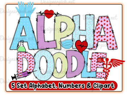 Medical Doodle Alphabet Bundle