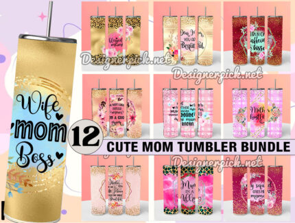 Cute Mom Tumbler Sublimation Design