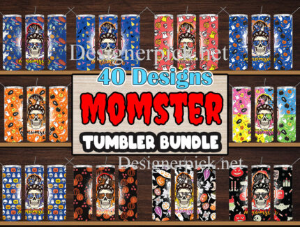 Momster Tumbler Sublimation Design, Mom Skinny Tumbler