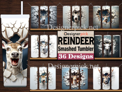 Reindeer Smashed Wall Tumbler Bundle