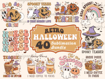 Retro Halloween Sublimation Bundle