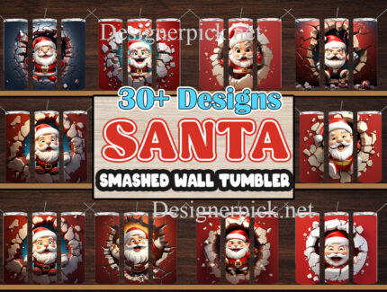 3D Santa Smashed Wall Tumbler Bundle