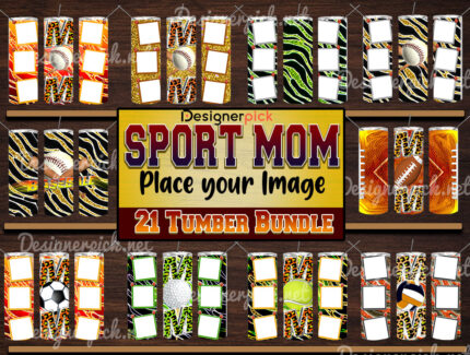 Customize Sport Mom Tumbler Sublimation Design