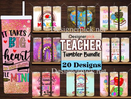 20 Cute Teacher Tumbler Bundle