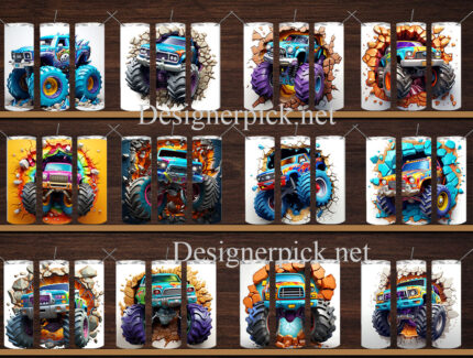 Monster Truck Smashed Wall Tumbler Bundle