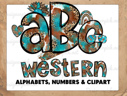Western Cowboy Doodle Alphabet
