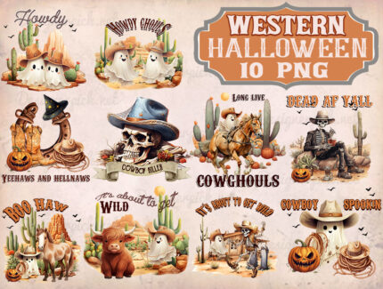 10 Western Halloween Sublimation Bundle