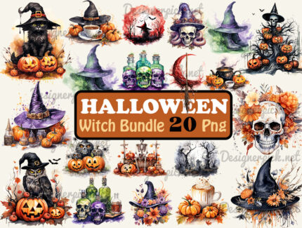 Halloween Witch Png Bundle, Witch Png