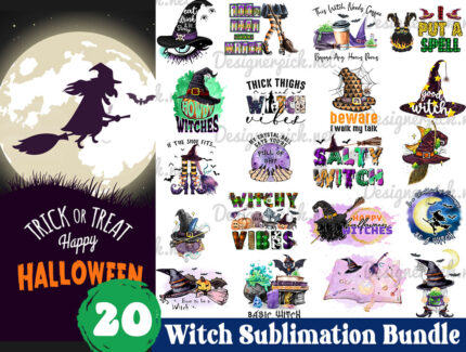 20 Halloween Witch Png Bundle, Witch Png
