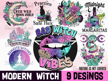 Modern Witch Png Bundle, Witch Png