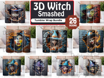 3D Witch Smashed Wall Tumbler Bundle