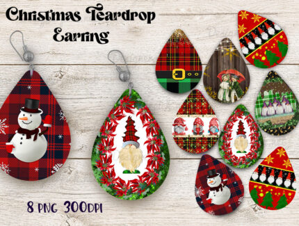 Christmas Teardrop Earring Png