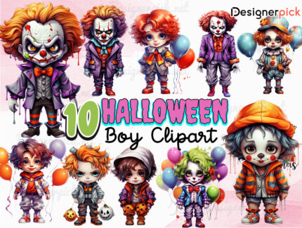 10 Halloween Boy Sublimation Bundle