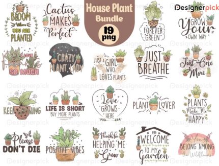 House Plant Sublimation Bundle, Plant Png