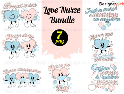 Love Nurse Sublimation Bundle, Nurse Sublimation design