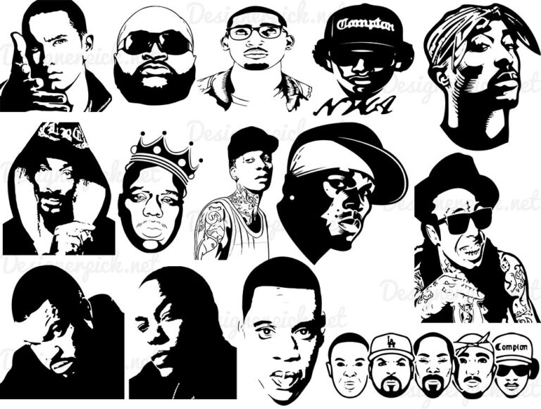 Hip Hop Rappers SVG Bundle - Designerpick