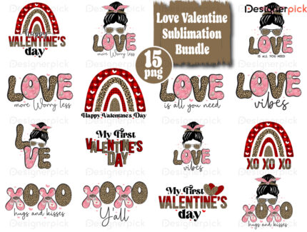 Love Valentine Sublimation Bundle, Love Png, Xoxo Png