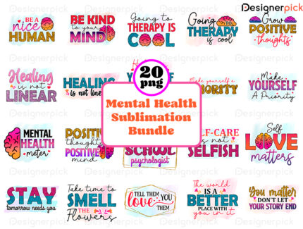 Mental Health Sublimation Bundle, Mental Health Png