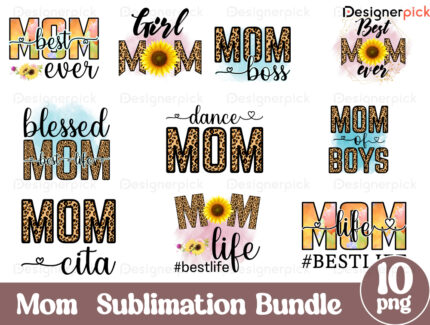 Mom Sublimation Bundle, Best Mom Png