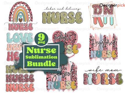Nurse Sublimation design, Love Nurse PNG