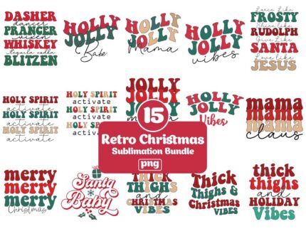 Retro Christmas Sublimation Bundle