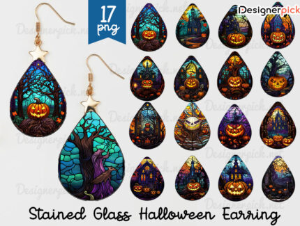 Halloween Teardrop Earring Png Bundle