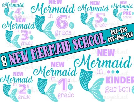 New Mermaid School Svg Bundle