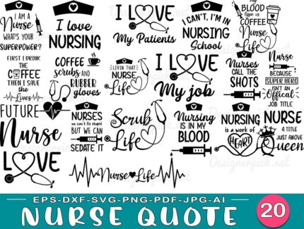 Nurse Quote SVG Bundle, Nurse SVG Bundle