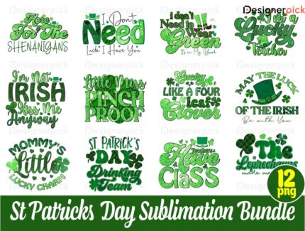 St Patrick’s Day Sublimation, Shamrocks Png