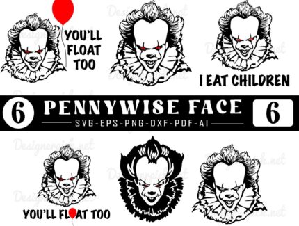 Pennywise Face Svg Bundle, Pennywise svg Bundle