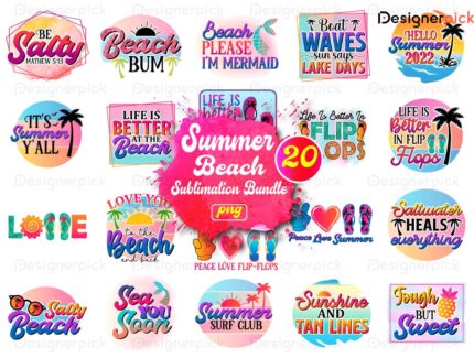 Summer Beach Png Bundle, Summer Sublimation Bundle