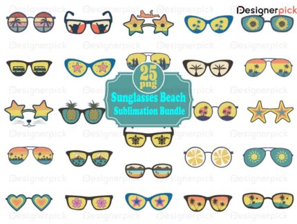 Sunglasses Beach Png Bundle, Sunglasses Sublimation Bundle