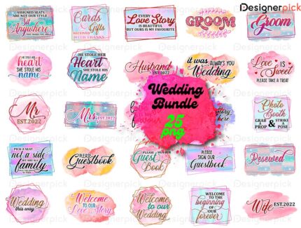 Wedding Sublimation Bundle, Wedding Quote Png