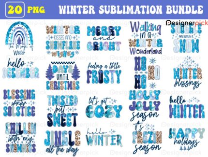 Winter Sublimation Bundle, Winter Png Bundle