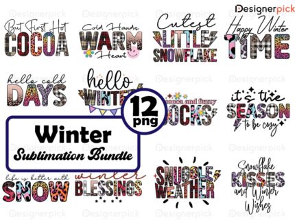 Winter Png Bundle, Winter Sublimation Bundle, Cold Winter Png