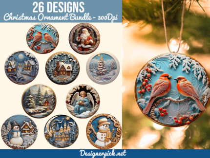 26 Christmas Ornament Png Bundle