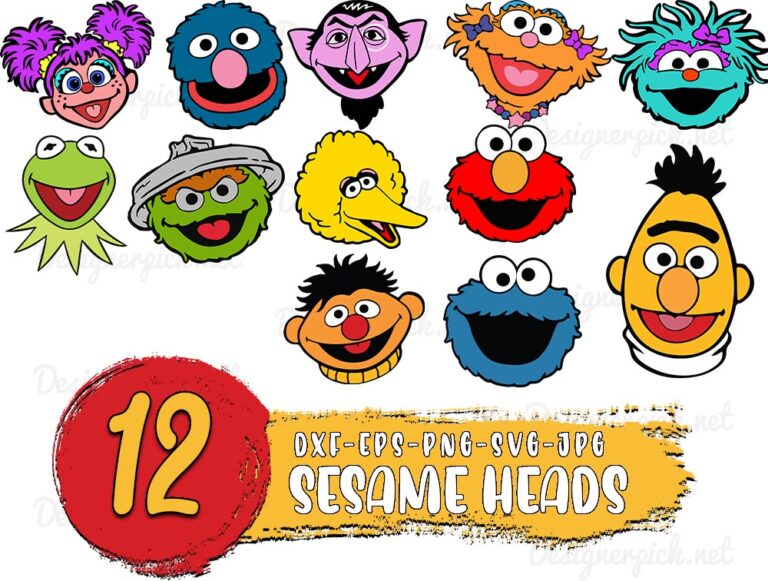 Sesame Heads Svg Bundle Sesame Street Svg Bundle Designerpick 