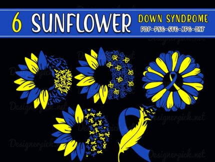 Sunflower Down Syndrome Svg Bundle