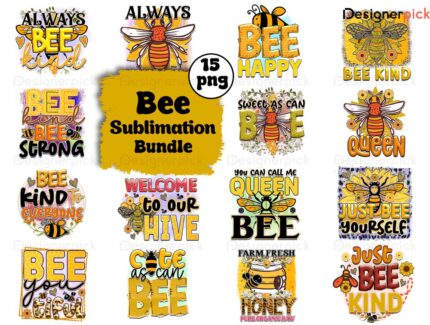 Bee Sublimation Bundle, Honey Bee Png
