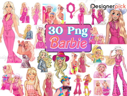 Barbie Png Bundle, Pink Doll Png Bundle