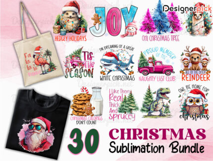 30 Christmas Sublimation Png Bundle