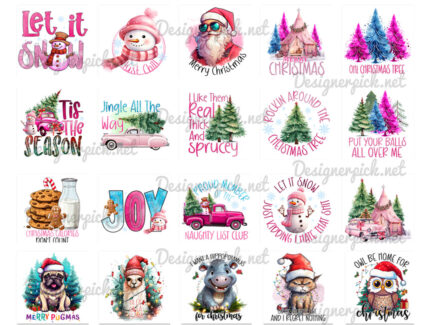 30 Christmas Sublimation Png Bundle