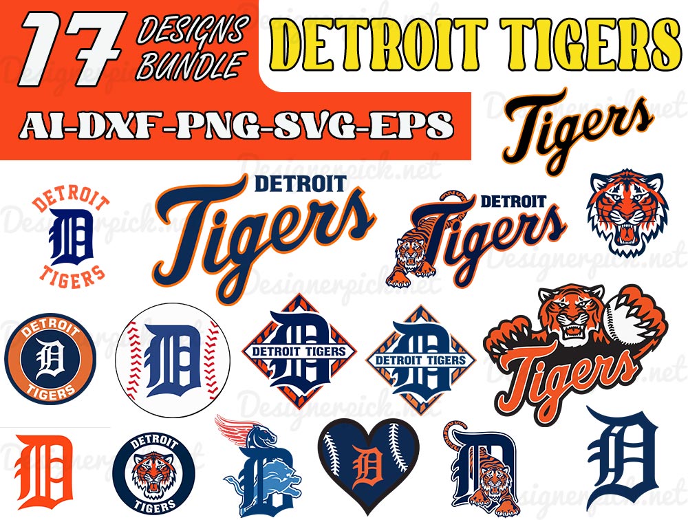 Detroit Tigers Baseball, SVG file, PNG file, EPS file, DXF file