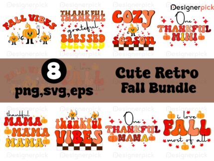 Cute Retro Fall svg Bundle, Fall Tshirt Design bundle