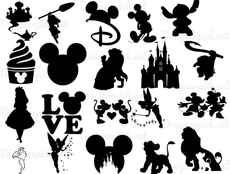 Disney Silhouettes Svg Bundle - Designerpick