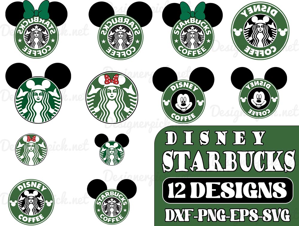 Disney Starbucks svg, Mickey Mouse Starbucks Minnie Mouse