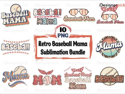 Baseball Mama Png Bundle, Baseball Mama Sublimation Bundle