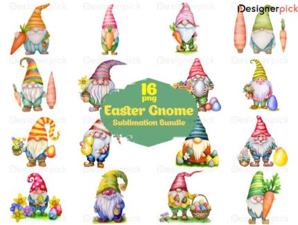 Easter Gnome Sublimation Bundle, Easter Gnome Png